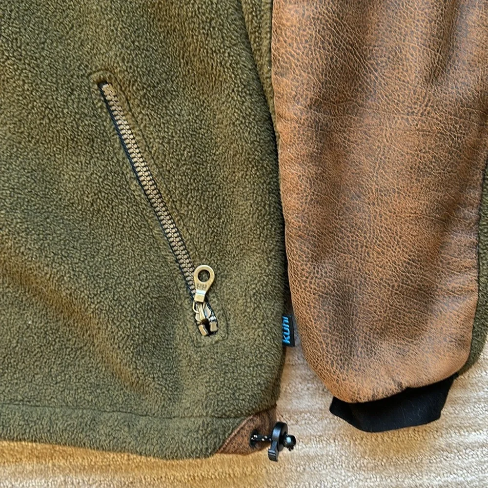 Kuhl Men’s ALPENWURX™ Fleece Full Zip Jacket Green Brown Size XL